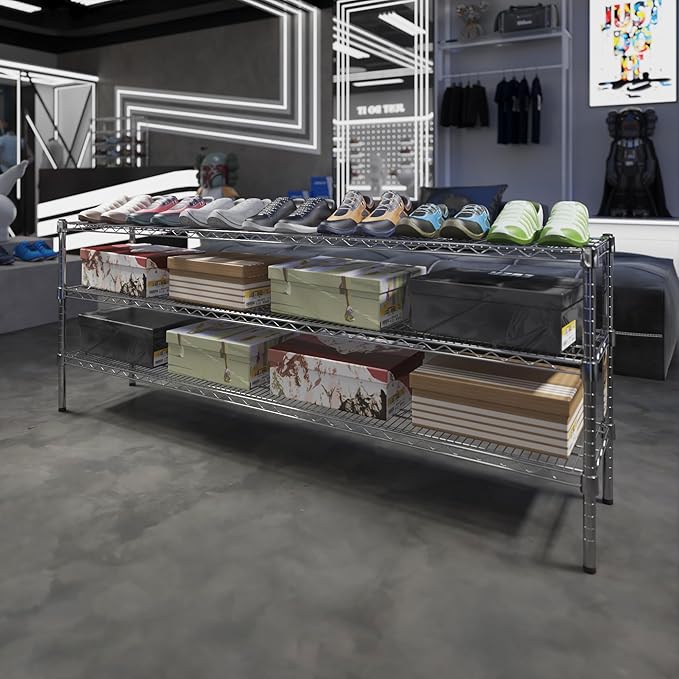 14" Deep x 72" Wide x 27" Height Wire Shelving Kit | 3-Tier | NSF Commercial - Image 2