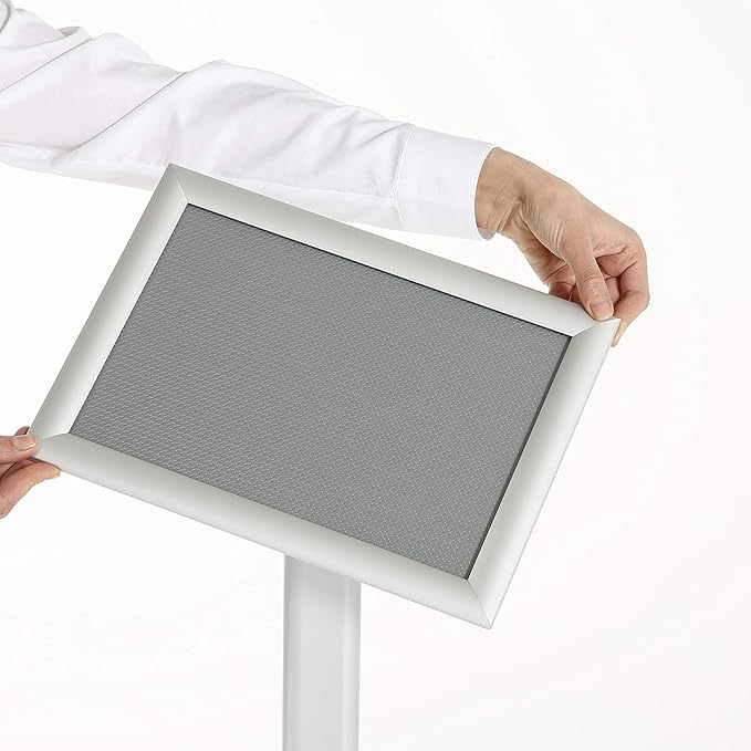 M&T Displays Curved Menu Board, 18x24 Inch Pedestal Sign Holder - Image 3