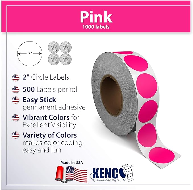 Kenco Color Coding Circle Dot Sticker Labels on a roll - Image 2
