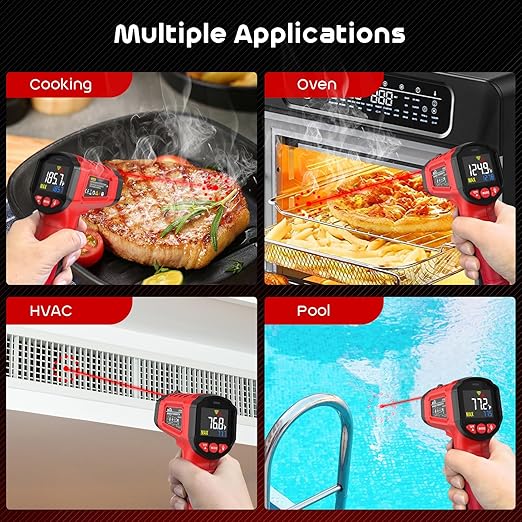 Infrared Thermometer Gun, SQECH Laser Thermometer Gun -58℉～1112℉, Non-Contact - Image 7