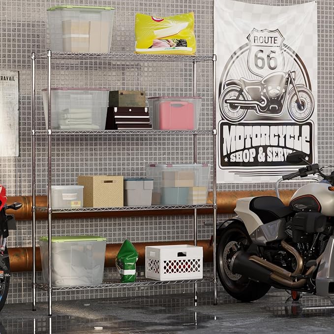 14" Deep x 54" Wide x 74" Height Wire Shelving Kit | 4-Tier | NSF Commercial - Image 6