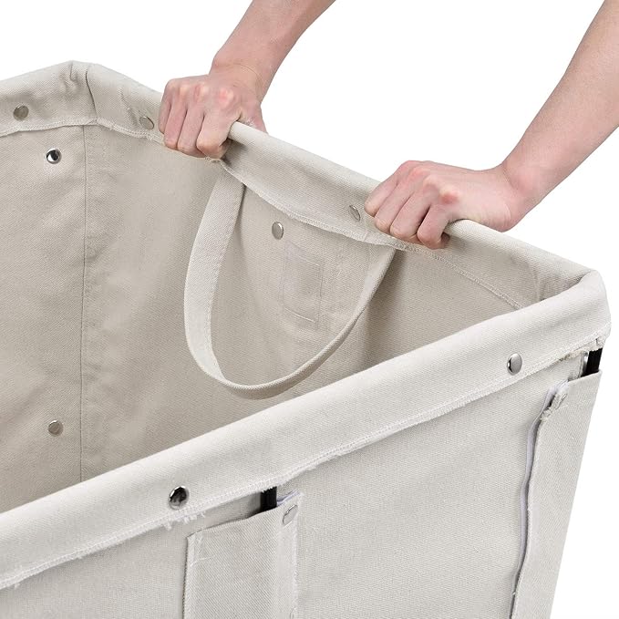 Global Industrial 20 Bushel, Canvas Basket Bulk Truck, Unassembled, Rolling - Image 3