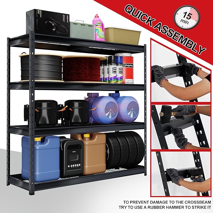 The Atlas 8000LBS Ultra Heavy Duty Garage Shelving, 72”W Storage Shelves - Image 6