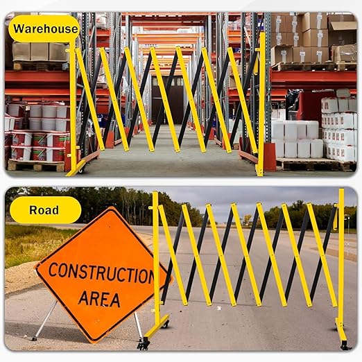 11 Traffic Barricade with Casters, Metal Expandable Barricade, Folding Security - Image 5