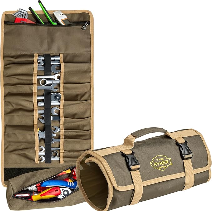 The Ryker Bag Simple Tool Roll Heavy-Duty Canvas Tool Organizer, Tool Roll by TheRykerBag