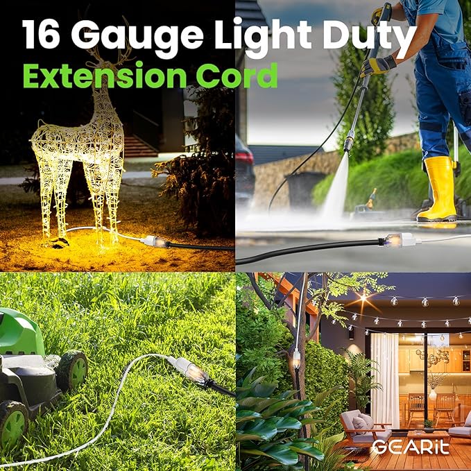 GEARit 360 Rotating Plug Indoor Outdoor Extension Cord Waterproof 100ft - Image 2
