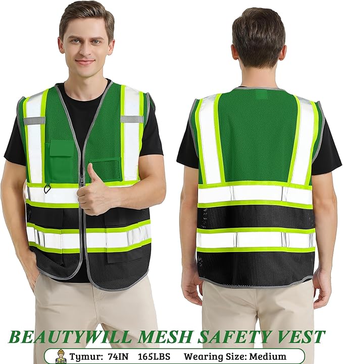 BeautyWill 10 Pack Custom Mesh Safety Vest Customized Logo Class2 High - Image 2