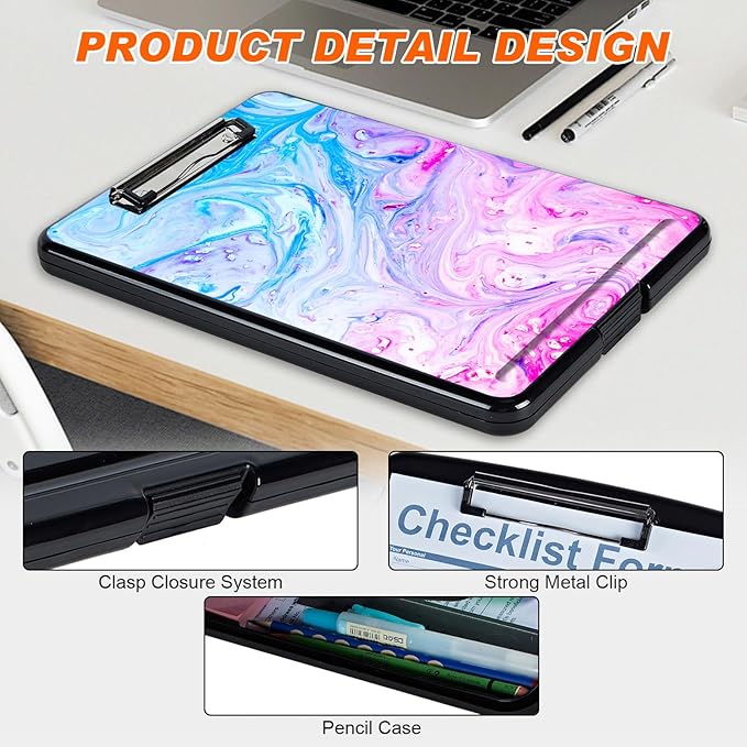 Side Opening Clipboard With 2 Storage & Pen Holder - Image 4