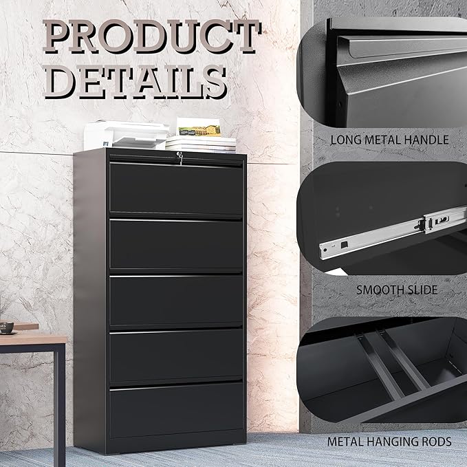 5 Drawer Lateral File Cabinet - Image 4