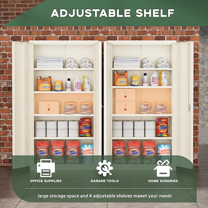 Greenvelly Metal Garage Storage Cabinet - Image 4