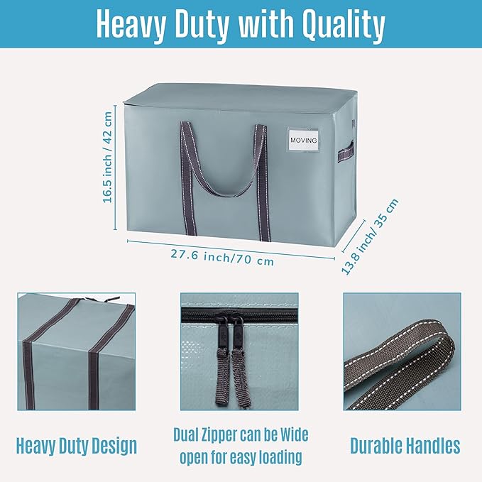 VENO 2 Pack Moving Bags and Large Christmas Storage Bins - Image 3