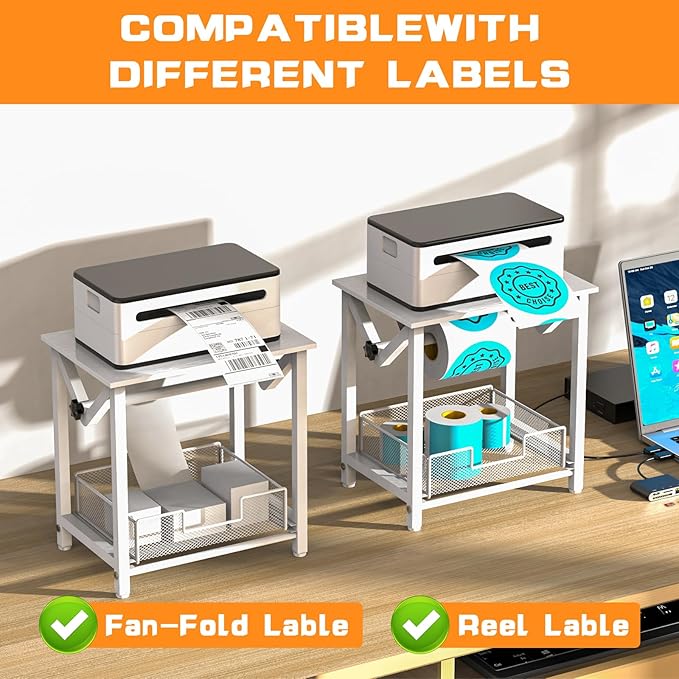 Label Holder for Rolls and Fan-Fold Labels, Thermal Sticker Holder for Desktop - Image 5