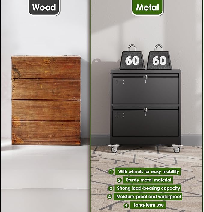 Aobabo 2 Drawer Lateral File Cabinet - Image 3
