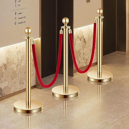 VEVOR Stanchions and Velvet Ropes 6Pcs, Hollow Base - Image 8