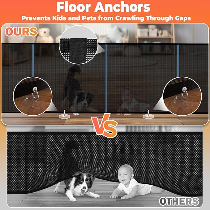 160" Retractable Baby Gates Extra Wide Dog Gate, Long Child Safety Gate - Image 7