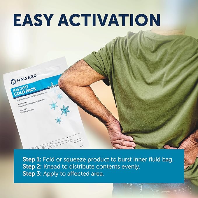 HALYARD Instant Cold Pack Disposable Cold Compress Ice Packs w/Flocking - Image 4