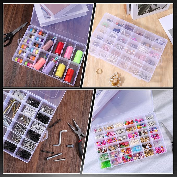 Dimeho 6 Pack Bead Organizer Box Plastic Clear Storage Containers 36 Grids - Image 6