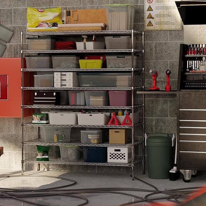 24" Deep x 60" Wide x 74" Height Wire Shelving Kit | 8-Tier | NSF Commercial - Image 7