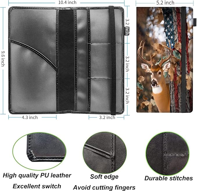 Car Registration and Insurance Holder, Leather Vehicle Glove Box Organizer - Image 4