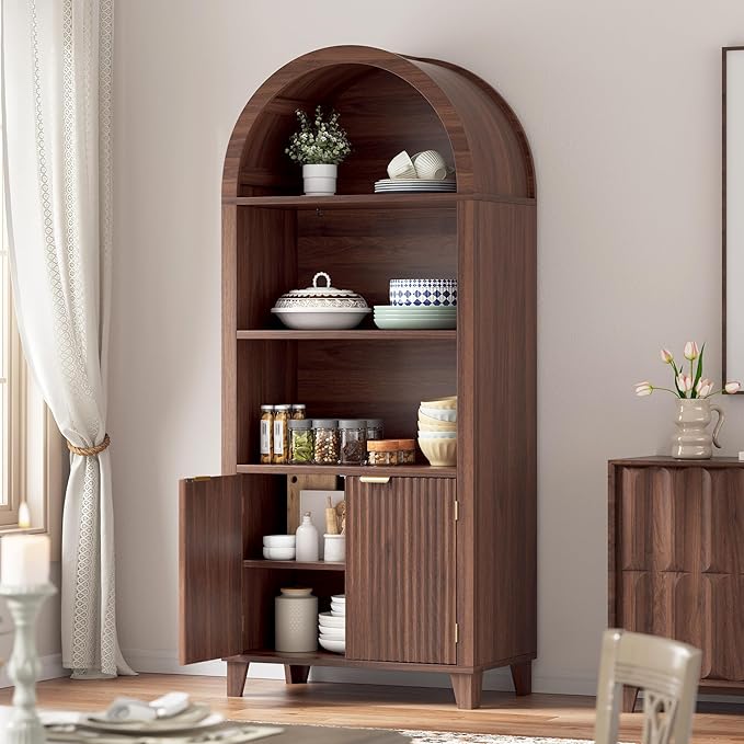 Arched Kitchen Pantry, 5-Tier Arched Cabinet - Image 5