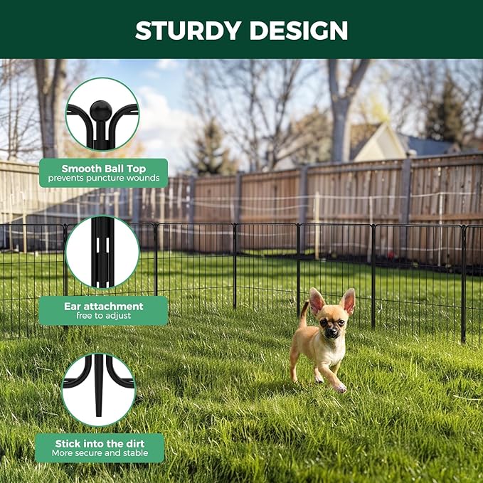 FXW Decorative Garden Fence for Yard - 24in x 29.6ft 16 Panels - Metal Fencing - Image 2