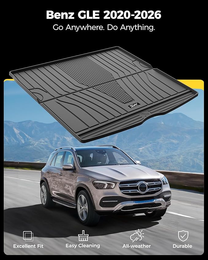 3W Trunk Mat for Mercedes Benz GLE 2020-2026 SUV, 350/43 AMG/450/53 AMG/580/63 - Image 9