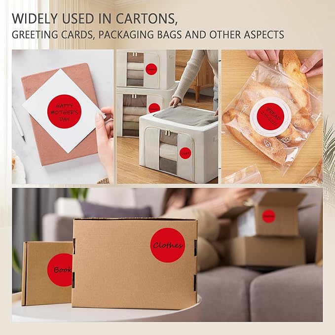 PARLAIM 3" Diameter Round Red Color Coding Sticker, 4 Rolls 2000PCS Circle Dot - Image 7