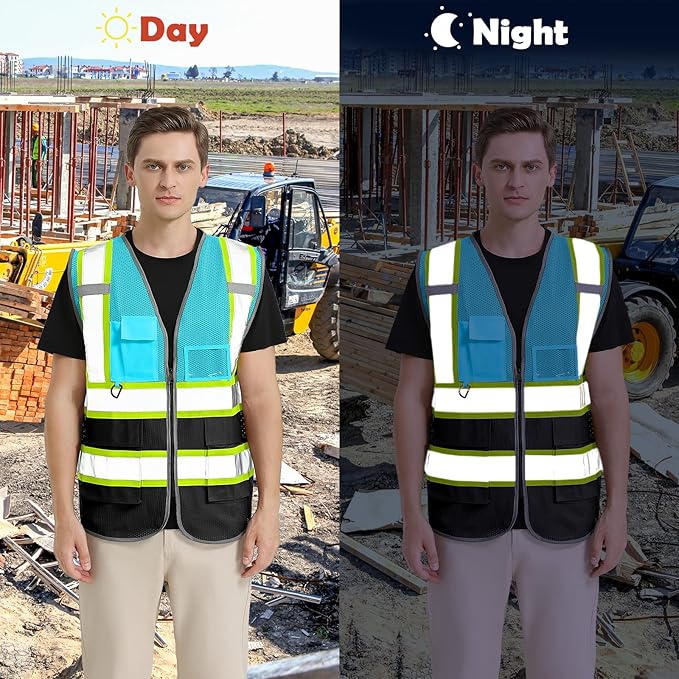 BeautyWill Custom Logo Safety Vest Class 2 High Visibility Reflective Vest - Image 7