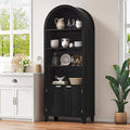 79.9" Tall Arched Pantry Cabinet, 6-Tier Kitchen Pantry Cabinet by Durayloly