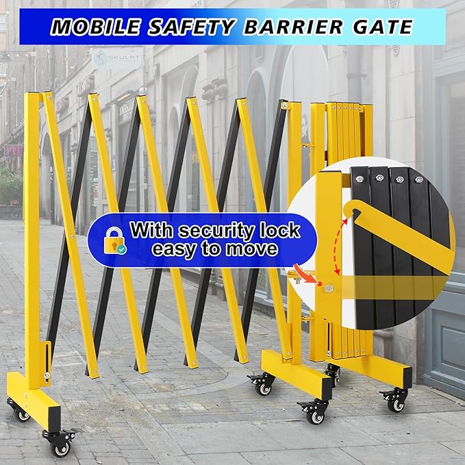 12.2FT Industrial Metal Expandable Barricade，Retractable Traffic Fence - Image 4