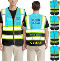 BeautyWill Custom Logo Safety Vest Class 2 High Visibility Reflective Vest by BeautyWill