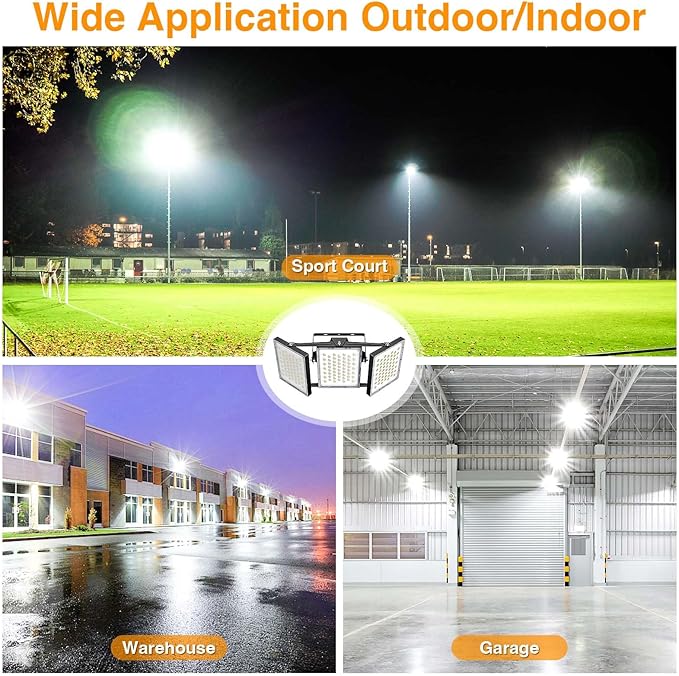 2025 Elite New Upgraded LED Flood Light Outdoor 300W 2 Pack 45000lm Stadium - Image 5