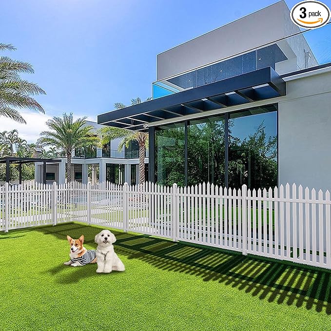 Patio Outdoor Fence 36"Hx84"L White Vinyl Picket Fence Panels Privacy Fence by Patio
