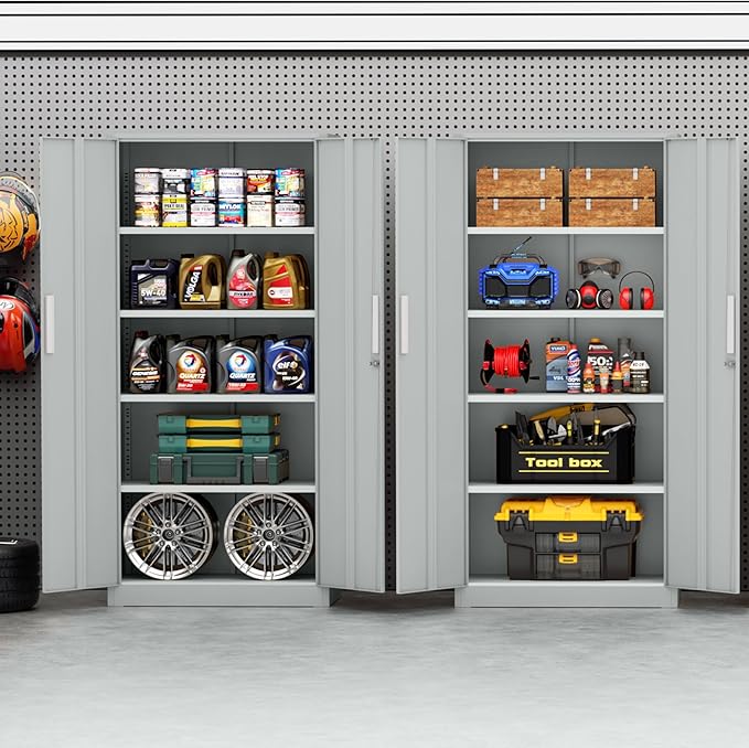 Incbruce 72” Metal Storage Cabinet, Locking Steel Storage Cabinets - Image 5