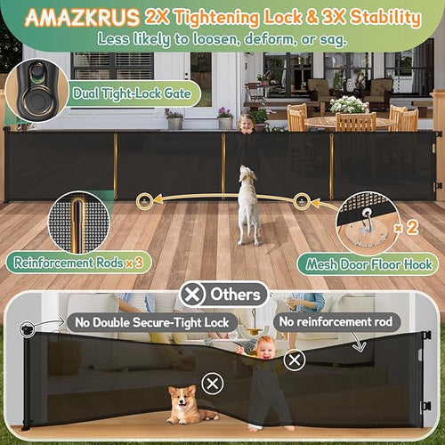 200'' Retractable Baby Gates Extra Wide, Extra Long Retractable Baby Gate - Image 2