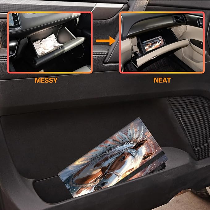 Car Registration and Insurance Holder, Leather Vehicle Glove Box Organizer - Image 6