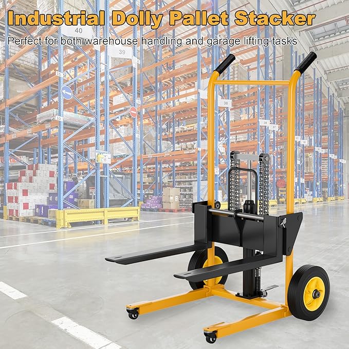 Foldable Hydraulic Lift Dolly, 450LBS 36" Pallet Stacker, 2-in-1 Hand Truck & - Image 7