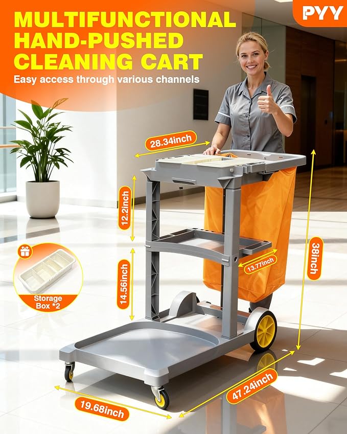 PYY Cleaning Carts On Wheels - Image 6
