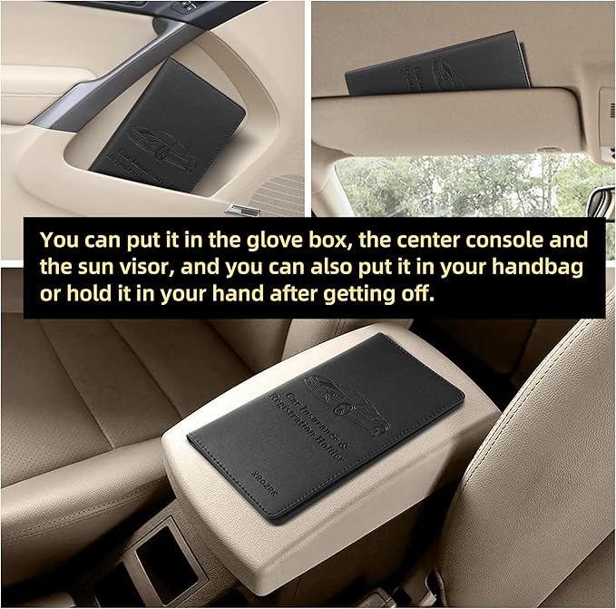 Car Registration and Insurance Holder Glove Box Folder-Premium Car Folder - Image 6
