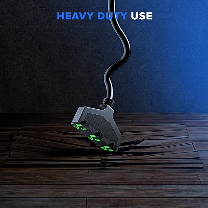 Maximm 10/3 Extension Cord 10 Feet, 10AWG Black, ETL Listed, 3 Prong Plug - Image 4