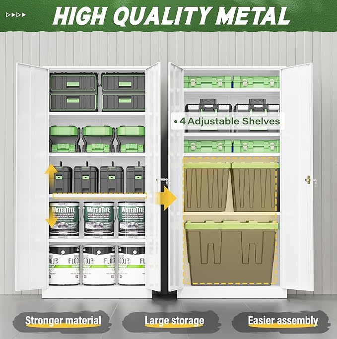 Greenvelly Metal Garage Storage Cabinet - Image 4