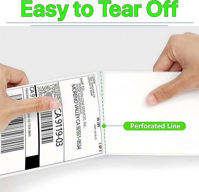 Fanfold x Thermal Stack Direct White Strong Adhesive Perforated Postage - Image 5