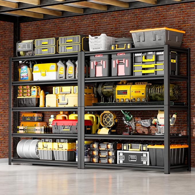 72''H Garage Shelving Heavy Duty, 3000LBS Storage Shelves, 5-Tier Adjustable by Qxdyt