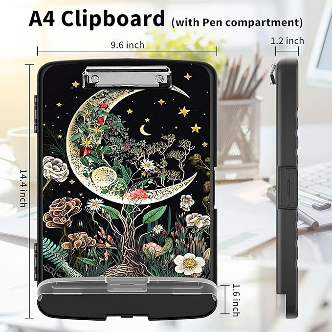 Clipboard with Storage High Capacity Plastic Nursing Clipboards with Pen Holder - Image 2