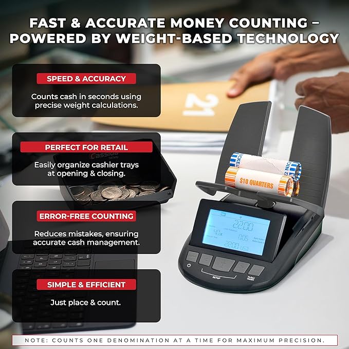 Cassida Professional Money Counting Scale Bill Counter, 1 Pack - Image 3