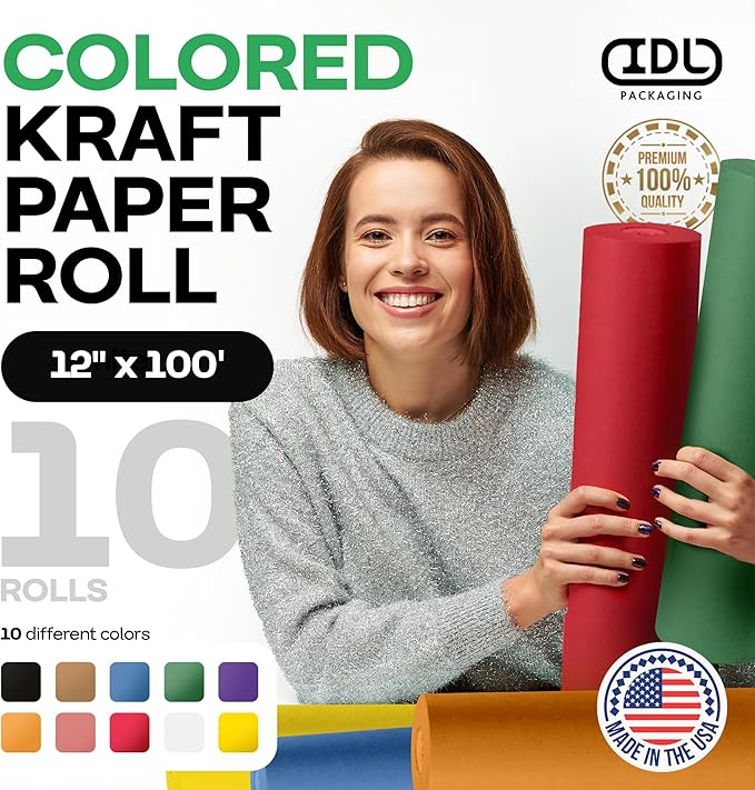 Assorted Colors Kraft Paper, School & DIY Projects, Gift Wrapping by IDL - Image 2
