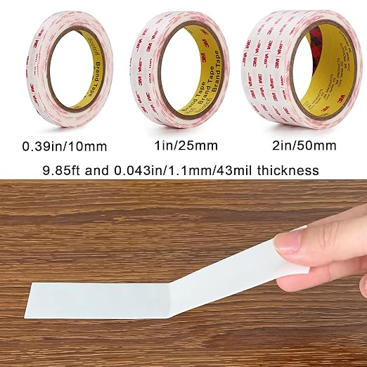 Double Sided Tape 0.39in X 9.85ft，Heavy Duty Removable Mounting Tape, Picture - Image 2