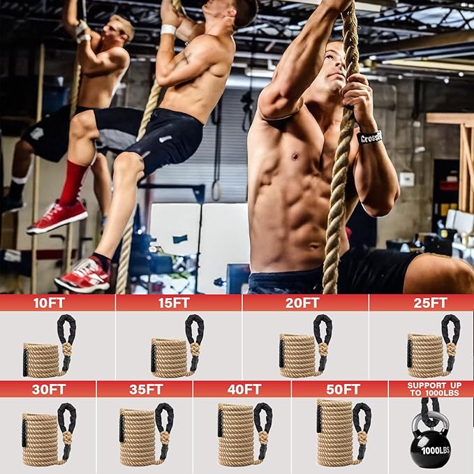 Climbing Rope Gym Workout - 10FT 15FT 20FT 25FT 30FT 35FT Heavy Duty Jute Thick - Image 7