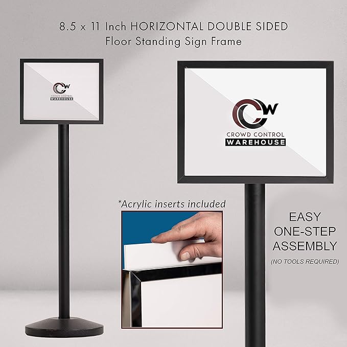 Crowd Control Warehouse Pedestal Standing Floor Sign Frame - Image 2