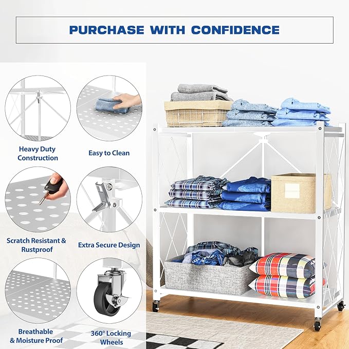 Lifetime Home 3-Tier Foldable Storage Shelf - Image 3